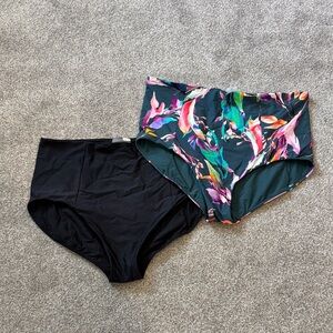 CALIA by Carrie Underwood Black and Floral Swim Bottoms